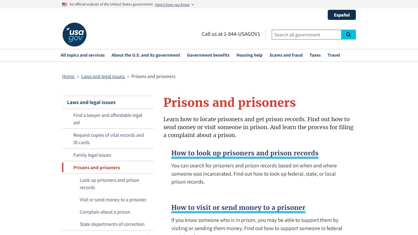 Prisons and prisoners | USAGov